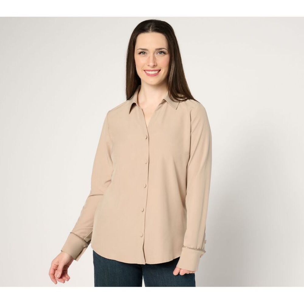 Top Knot Women's Plus Sz 2X Sparkle Through the Season Bling Blouse Brown